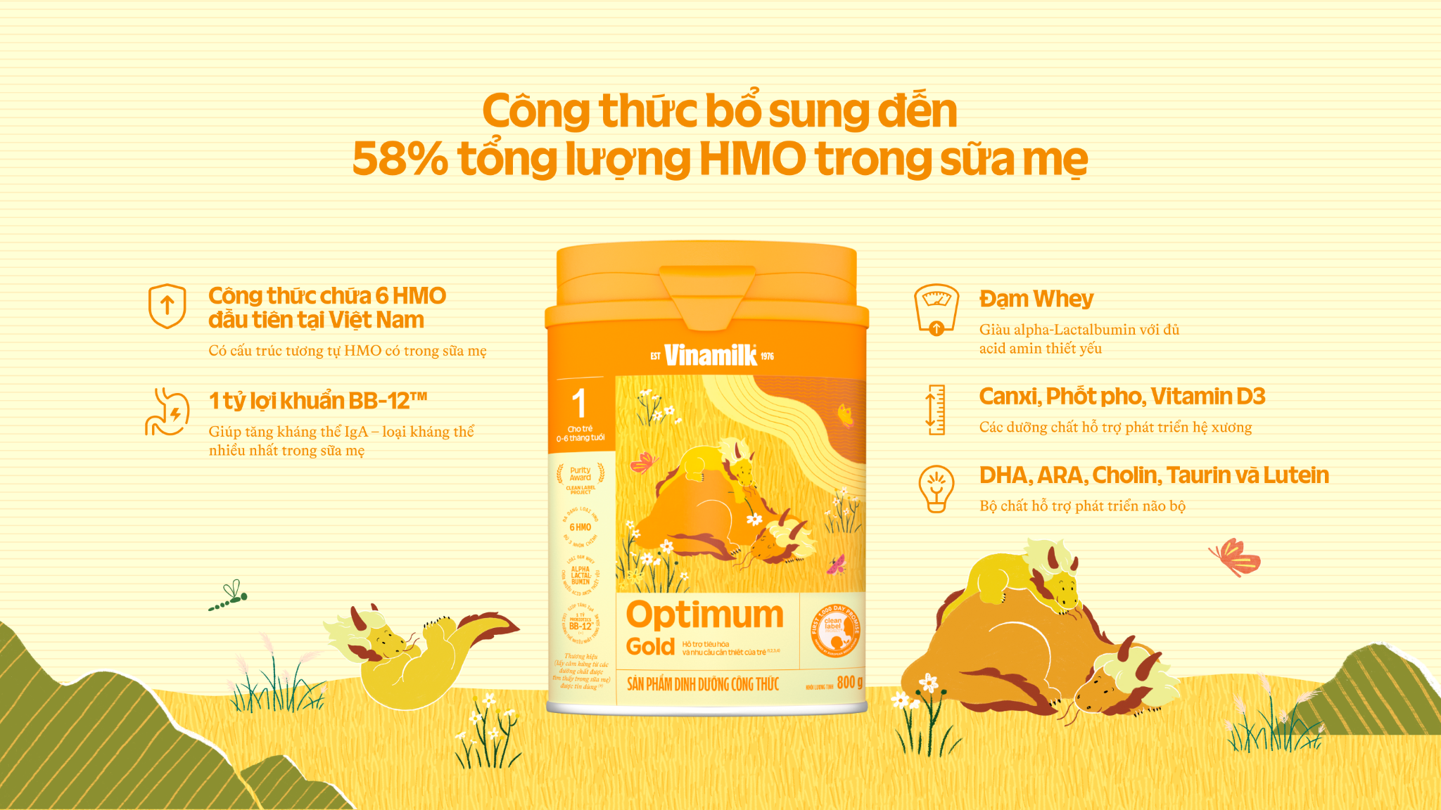 Sữa công thức giúp bé tăng cân tốt Optimum Gold 1