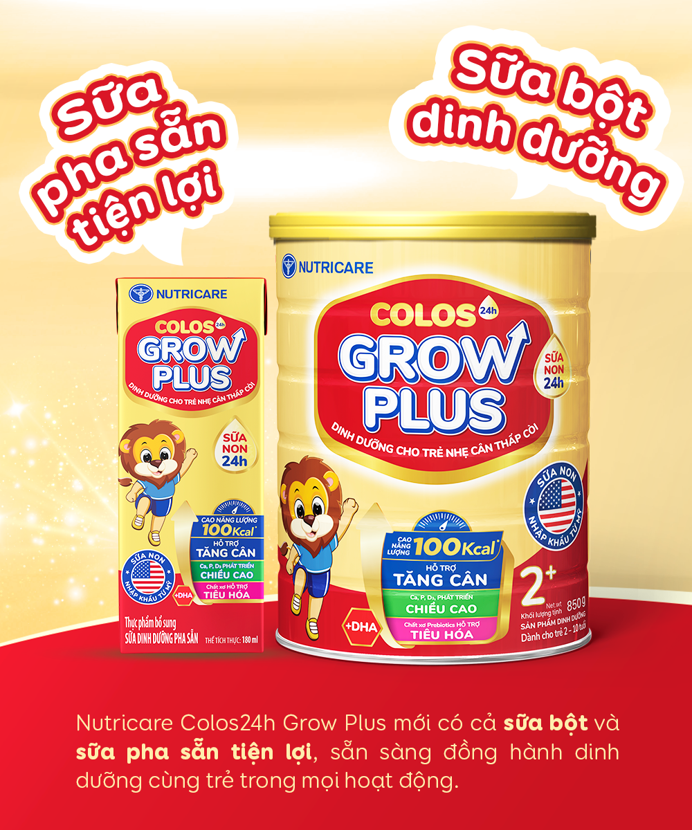 Sữa pha sẵn phát triển trí não Nutricare Colos 24h Grow Plus