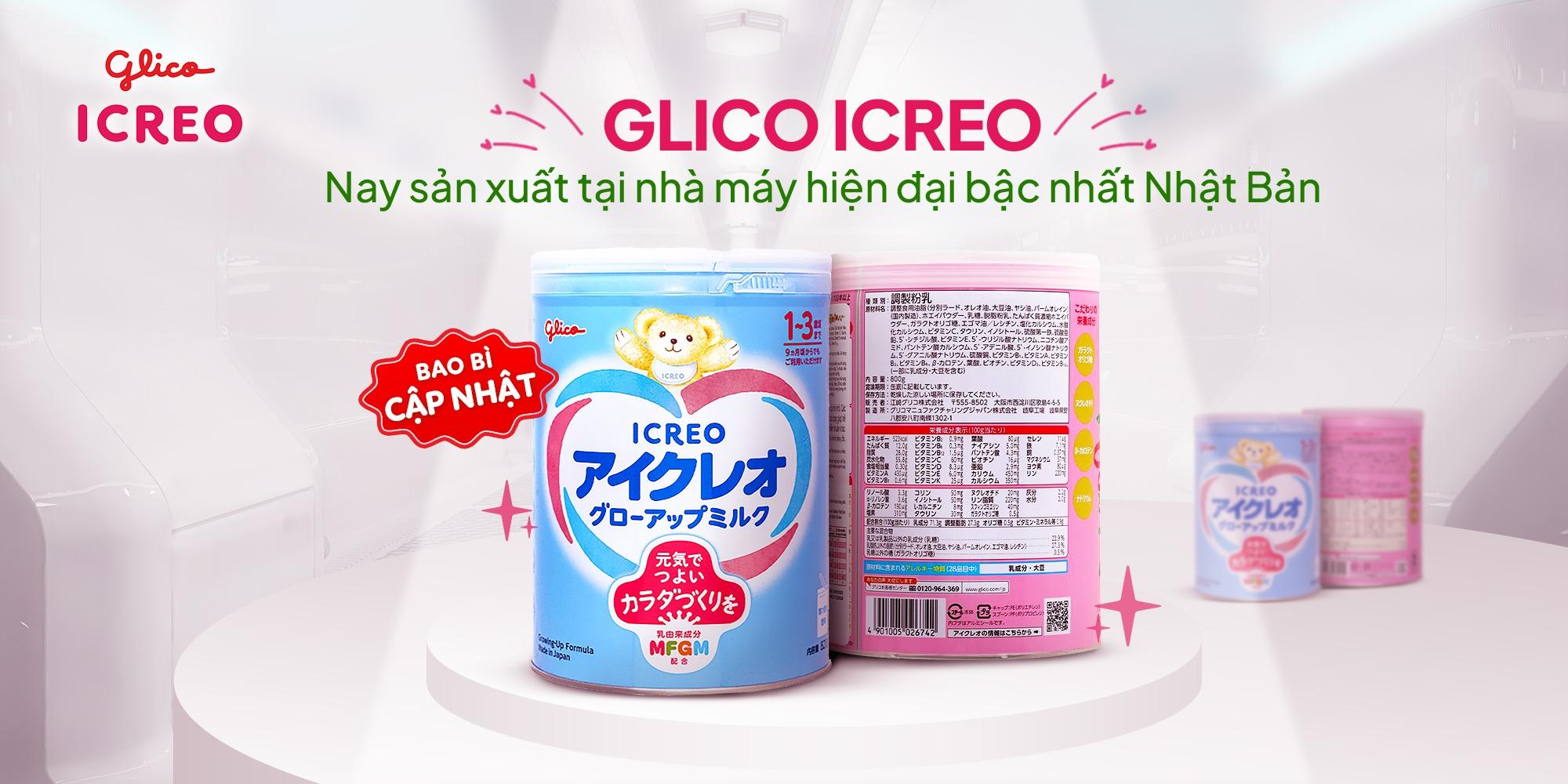 Sữa mát dành cho trẻ táo bón Glico ICREO