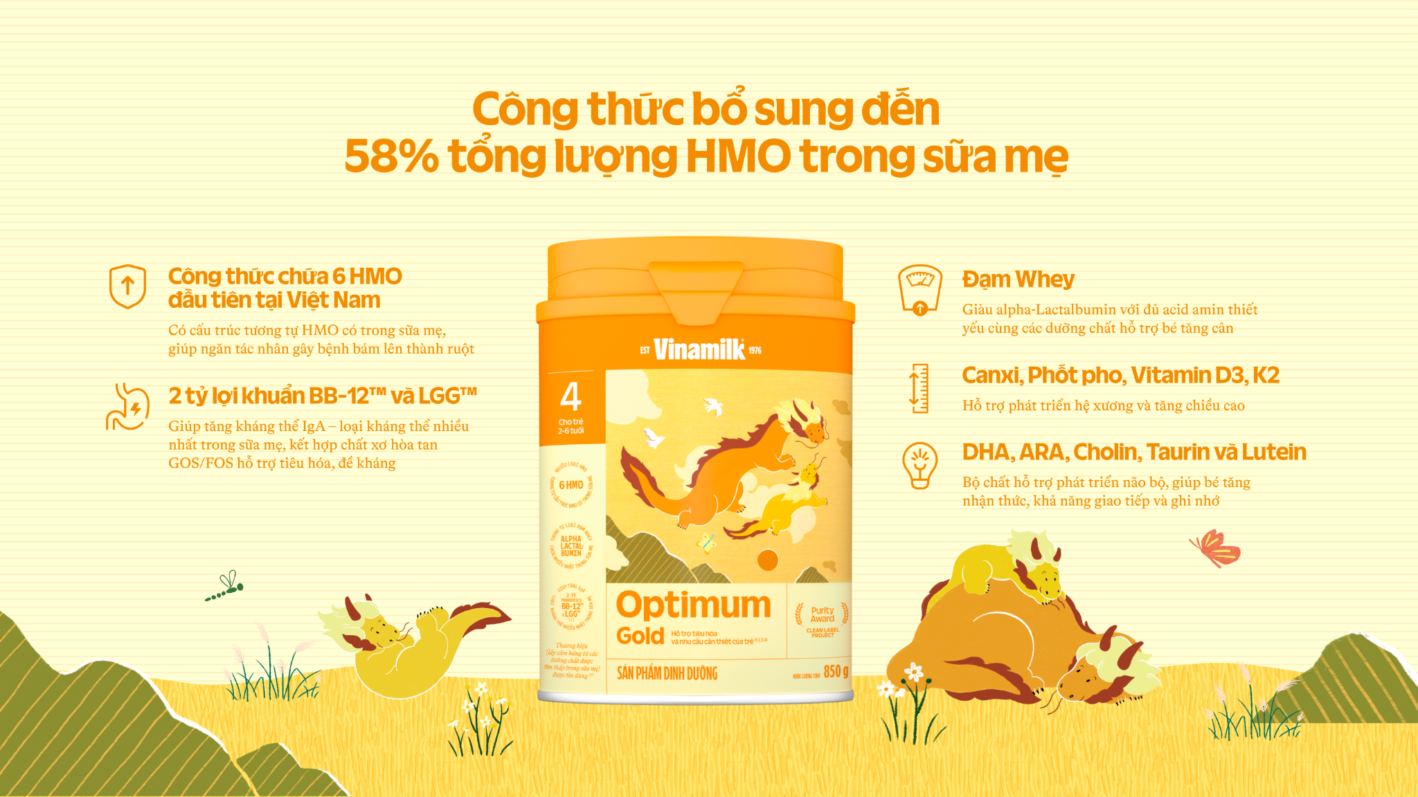 Sữa Optimum Gold 4 tăng cường hấp thu