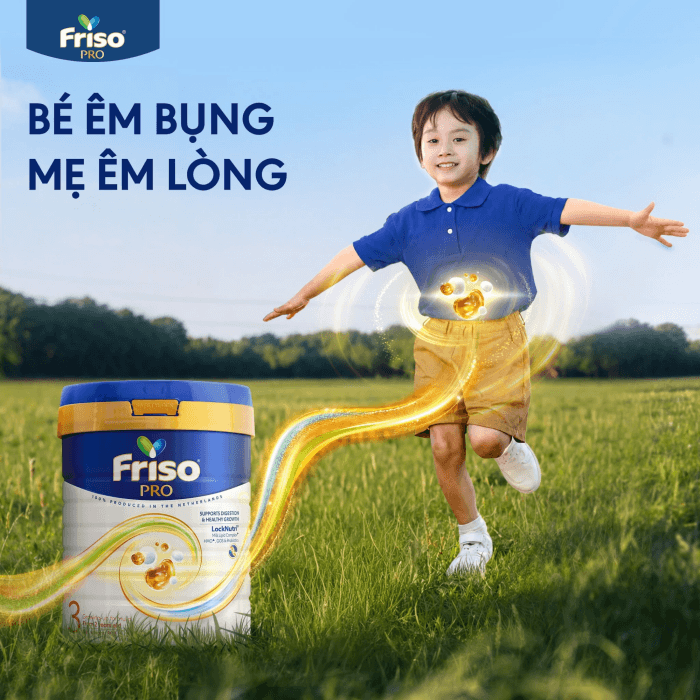 Sữa êm bụng cho bé Friso Pro hỗ trợ tăng khả năng hấp thu